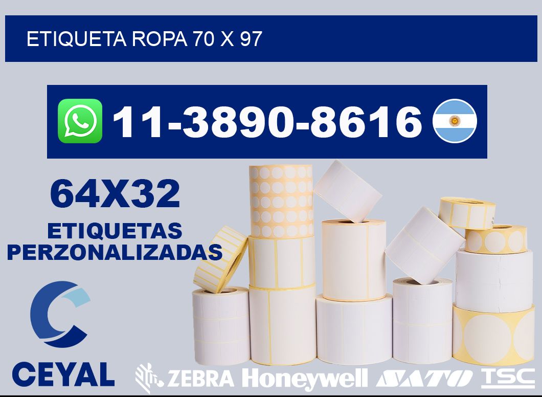 etiqueta ropa 70 x 97