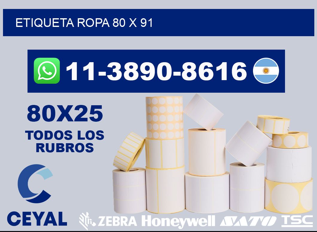 etiqueta ropa 80 x 91
