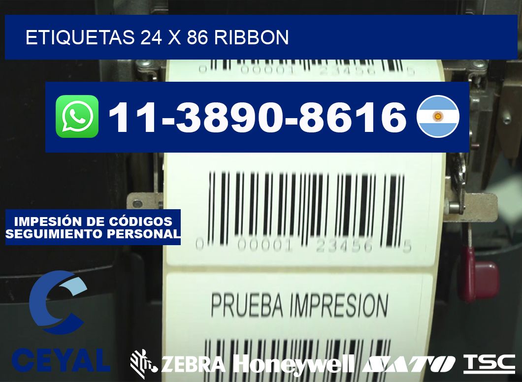 etiquetas 24 x 86 ribbon