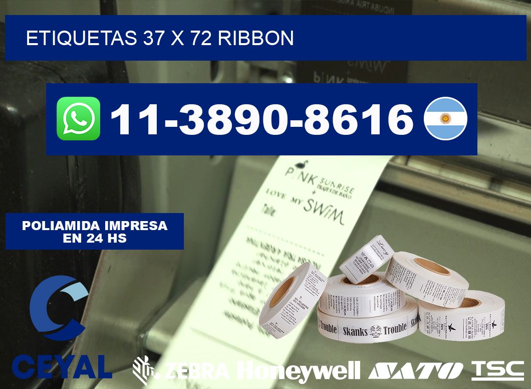 etiquetas 37 x 72 ribbon