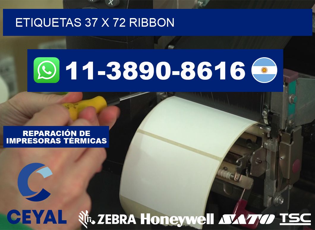 etiquetas 37 x 72 ribbon