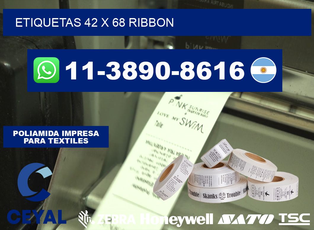 etiquetas 42 x 68 ribbon