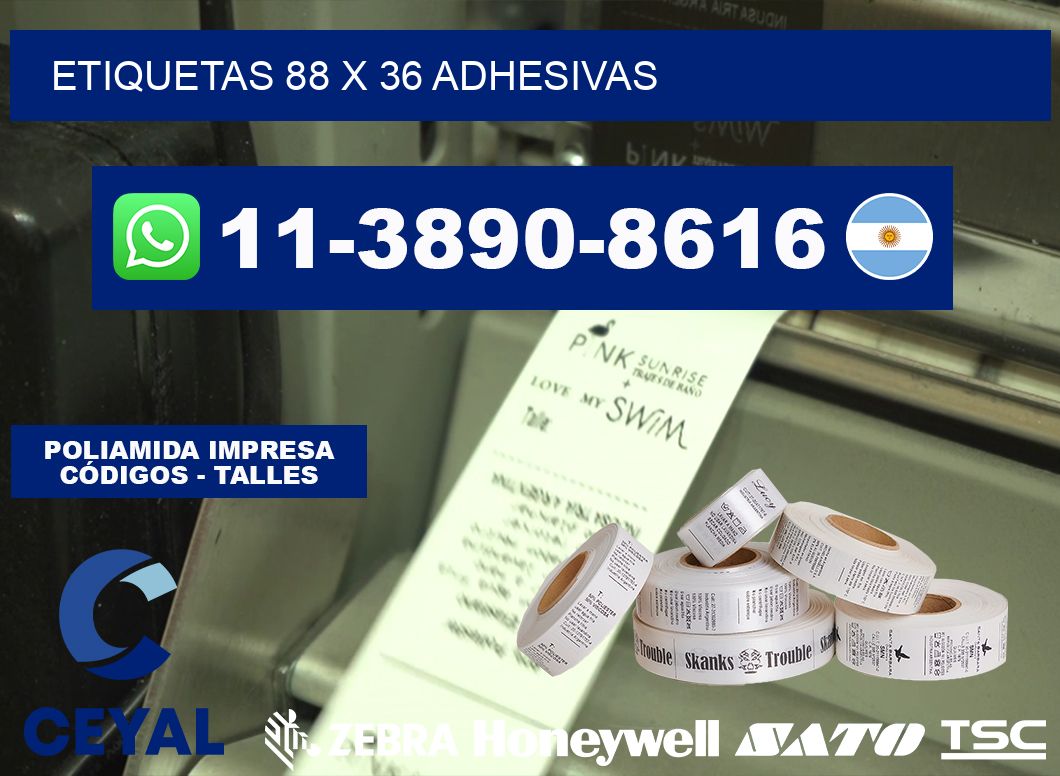 etiquetas 88 x 36 adhesivas