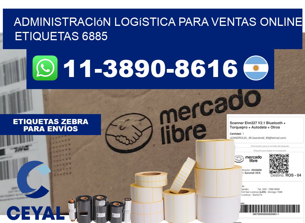 Administración logística para ventas online etiquetas 6885