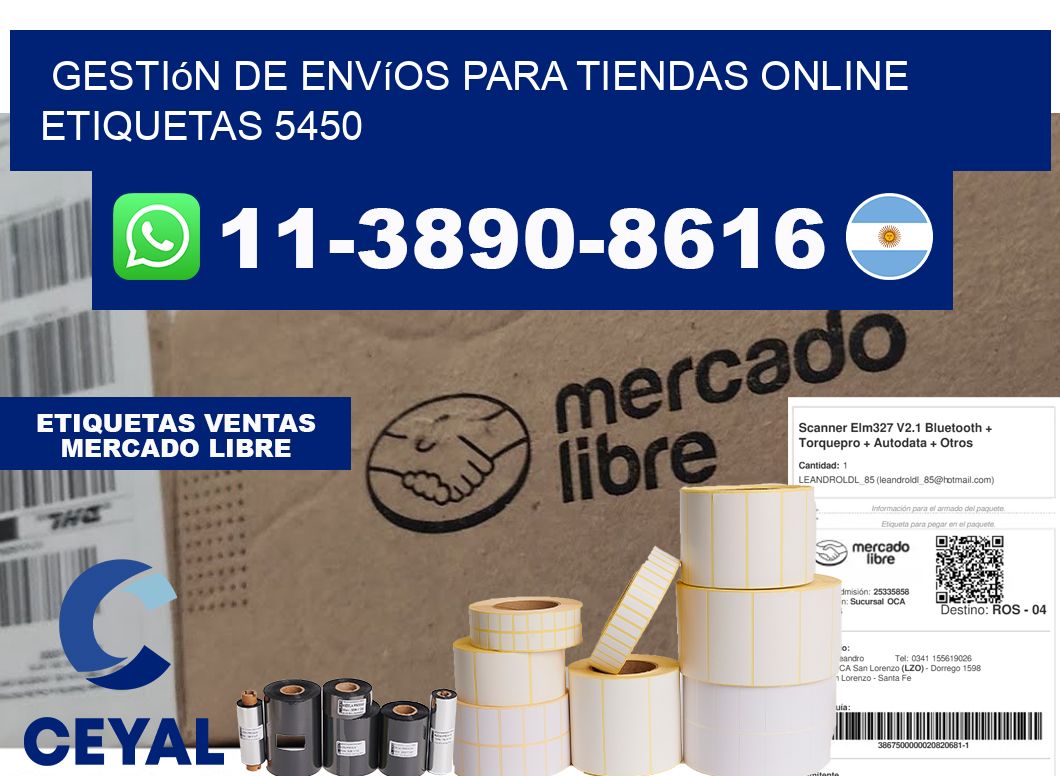 Gestión de envíos para tiendas online  etiquetas 5450