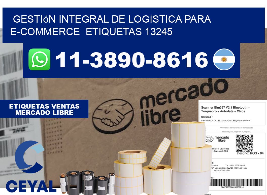 Gestión integral de logística para e-commerce etiquetas 13245