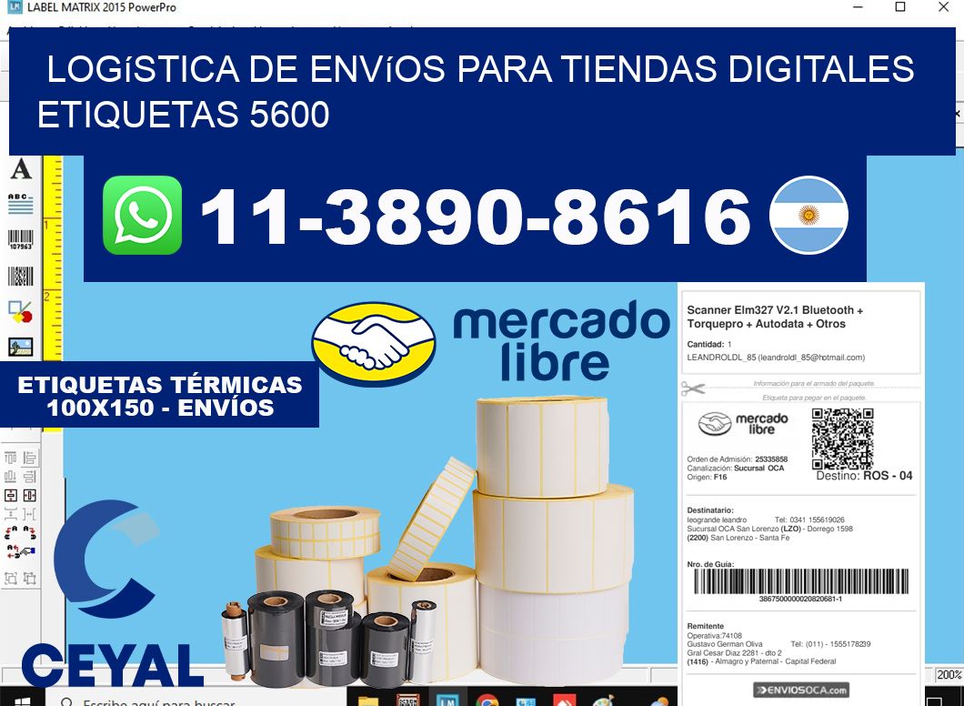 Logística de envíos para tiendas digitales  etiquetas 5600