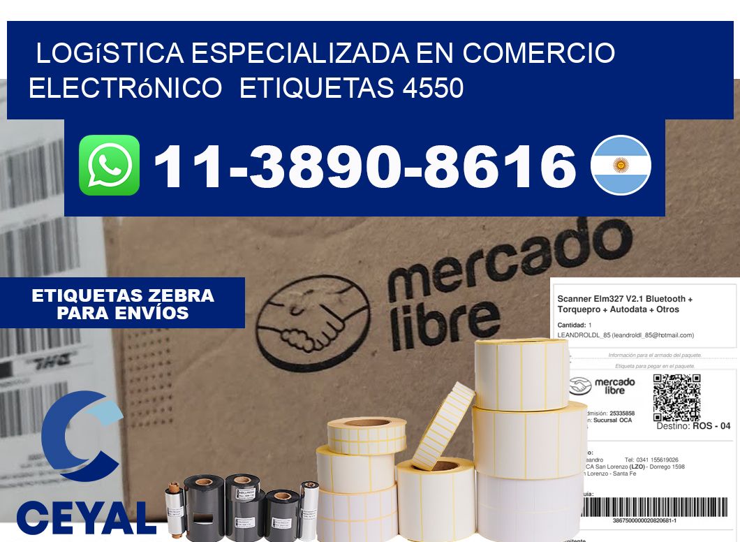Logística especializada en comercio electrónico  etiquetas 4550