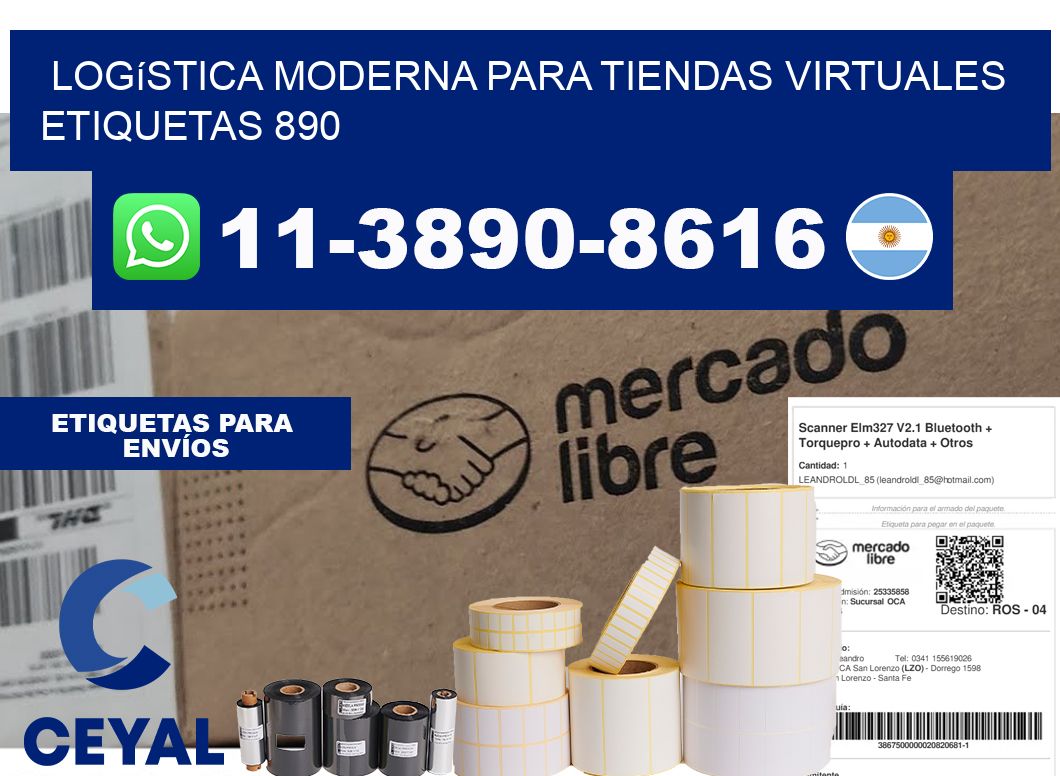 Logística moderna para tiendas virtuales  etiquetas 890