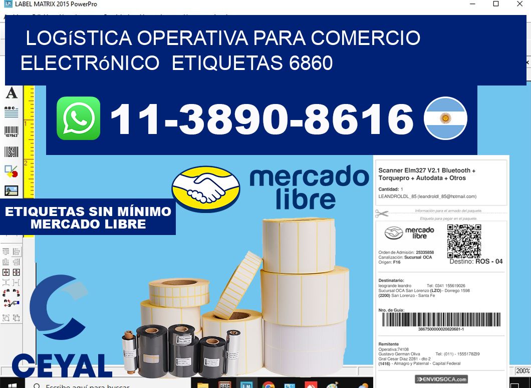 Logística operativa para comercio electrónico etiquetas 6860