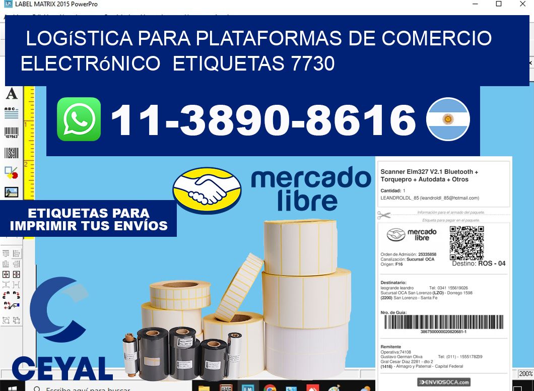 Logística para plataformas de comercio electrónico  etiquetas 7730