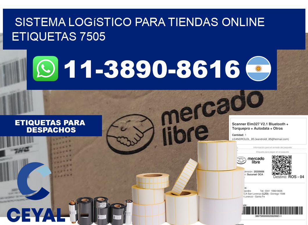 Sistema logístico para tiendas online etiquetas 7505