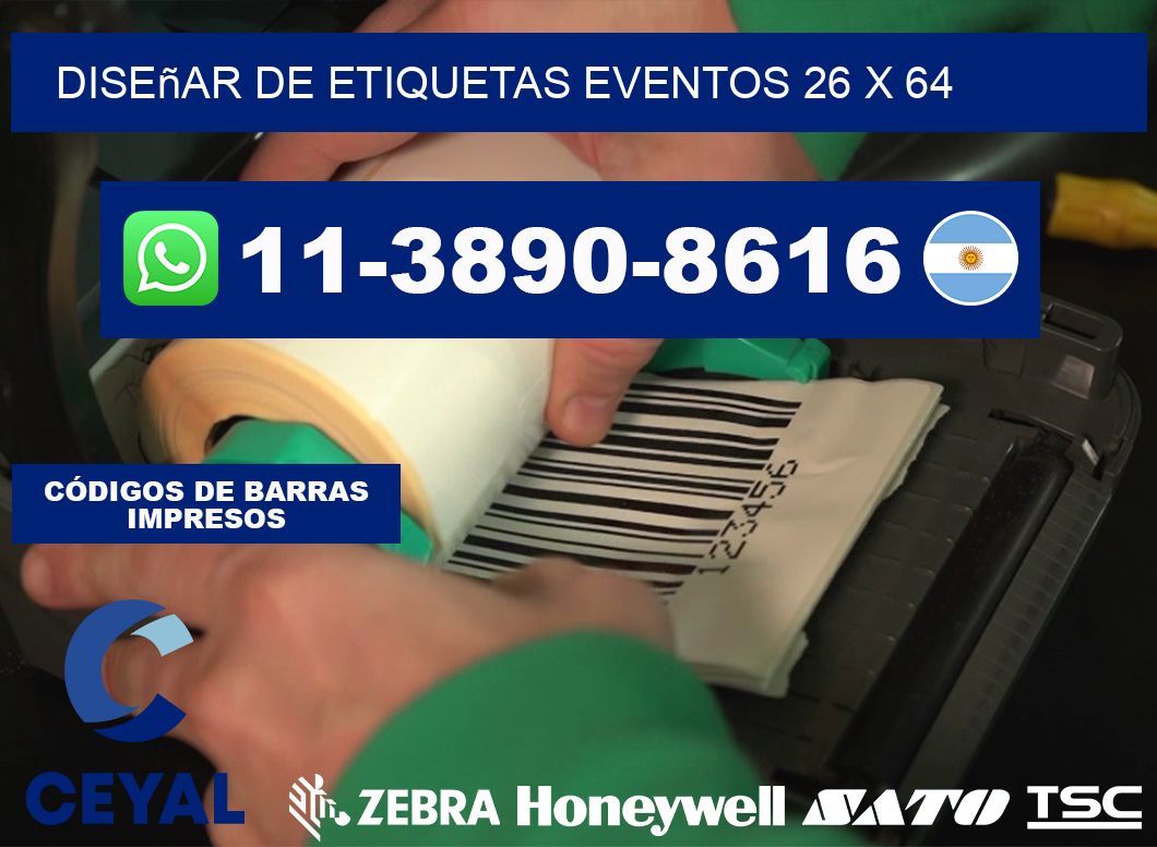 diseñar de etiquetas eventos 26 x 64
