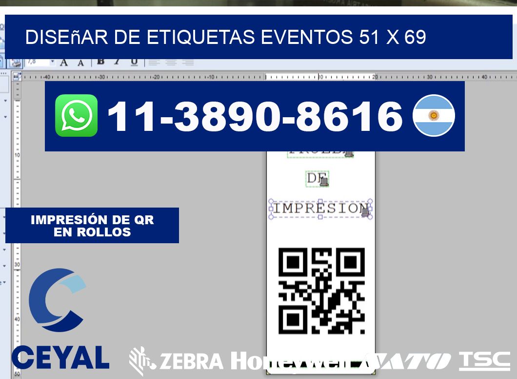 diseñar de etiquetas eventos 51 x 69
