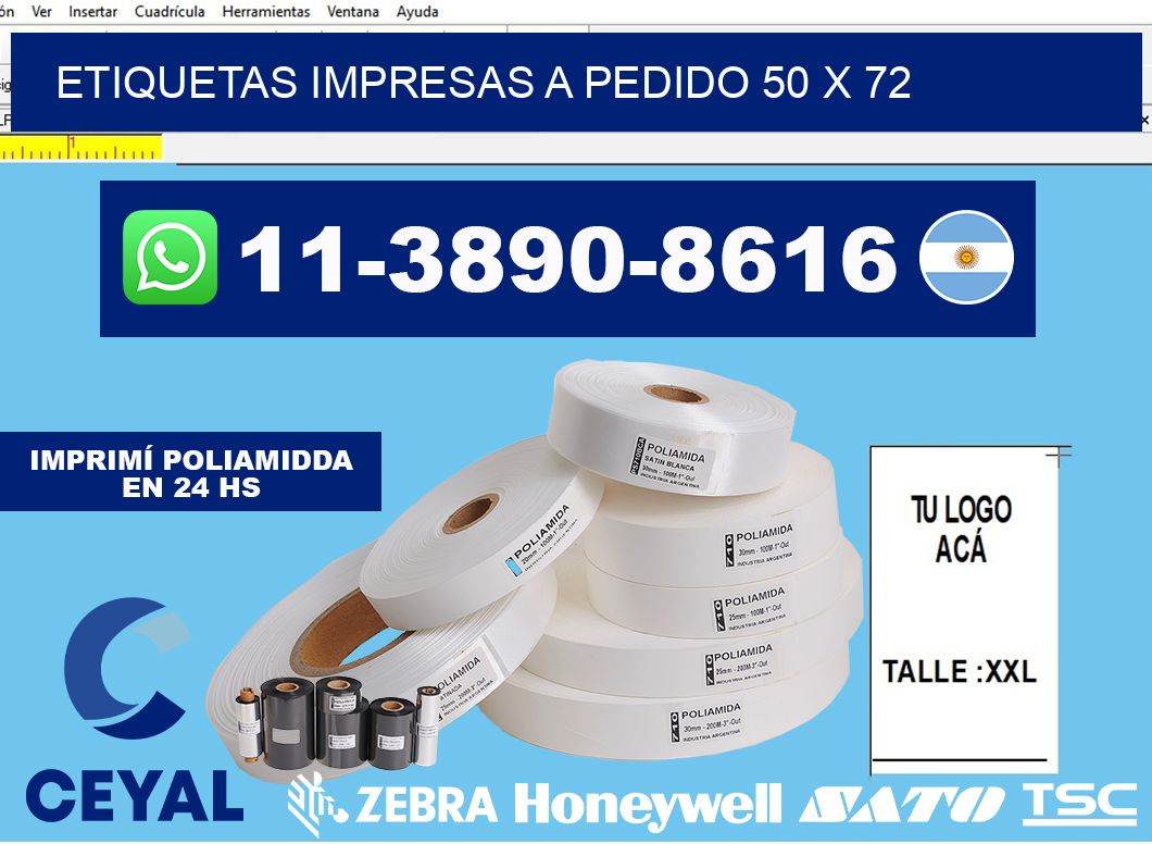 etiquetas impresas a pedido 50 x 72