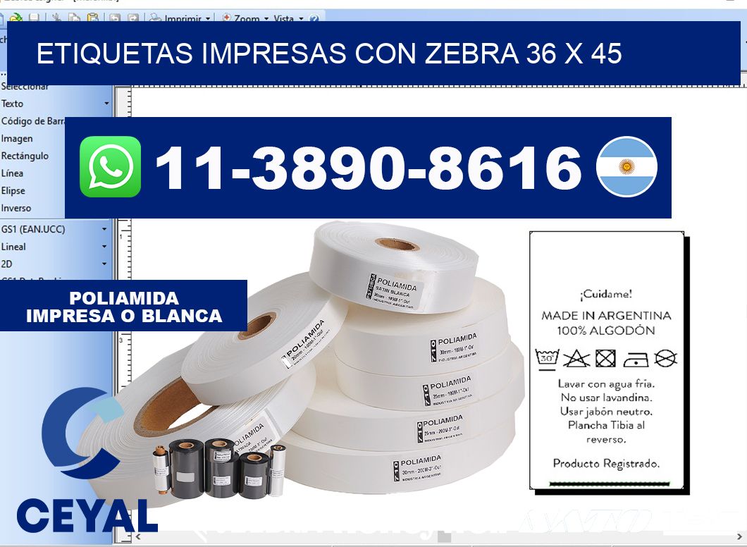 etiquetas impresas con zebra 36 x 45