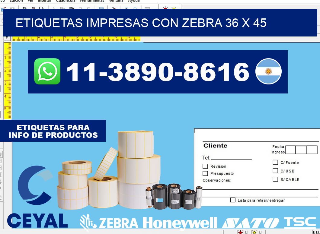 etiquetas impresas con zebra 36 x 45