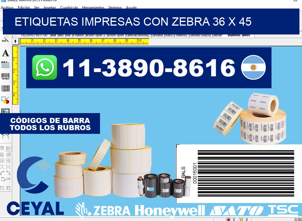 etiquetas impresas con zebra 36 x 45