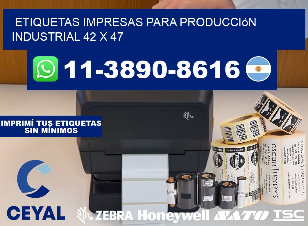 etiquetas impresas para producción industrial 42 x 47