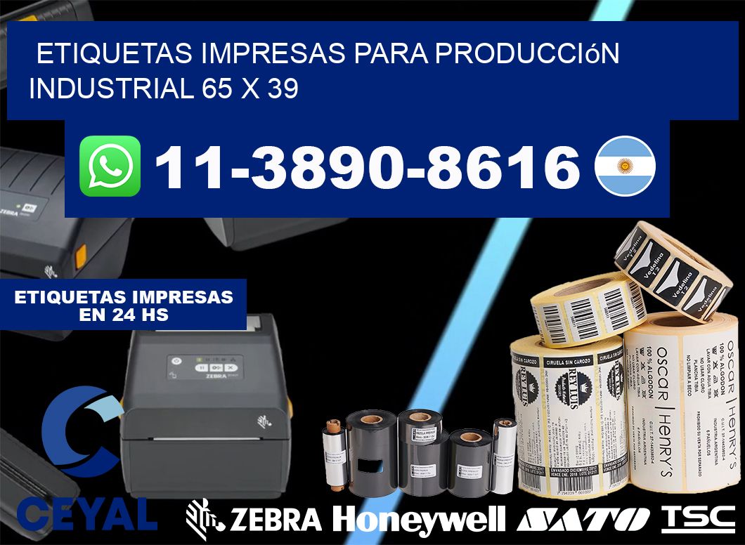 etiquetas impresas para producción industrial 65 x 39
