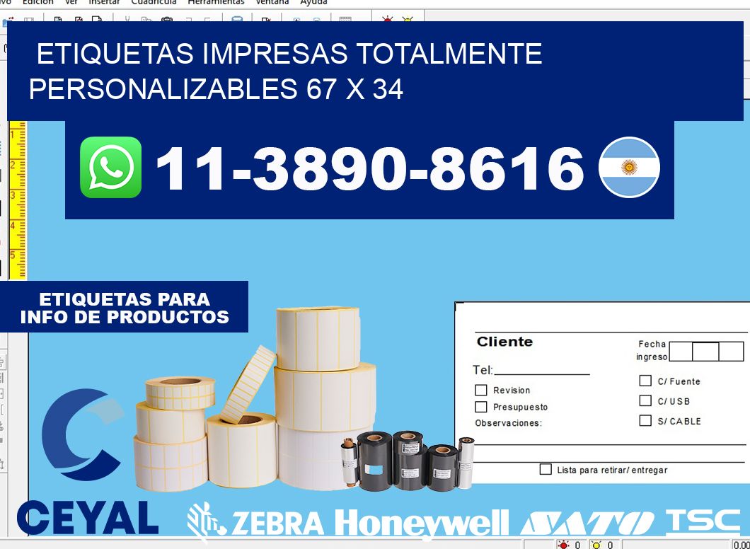 etiquetas impresas totalmente personalizables 67 x 34