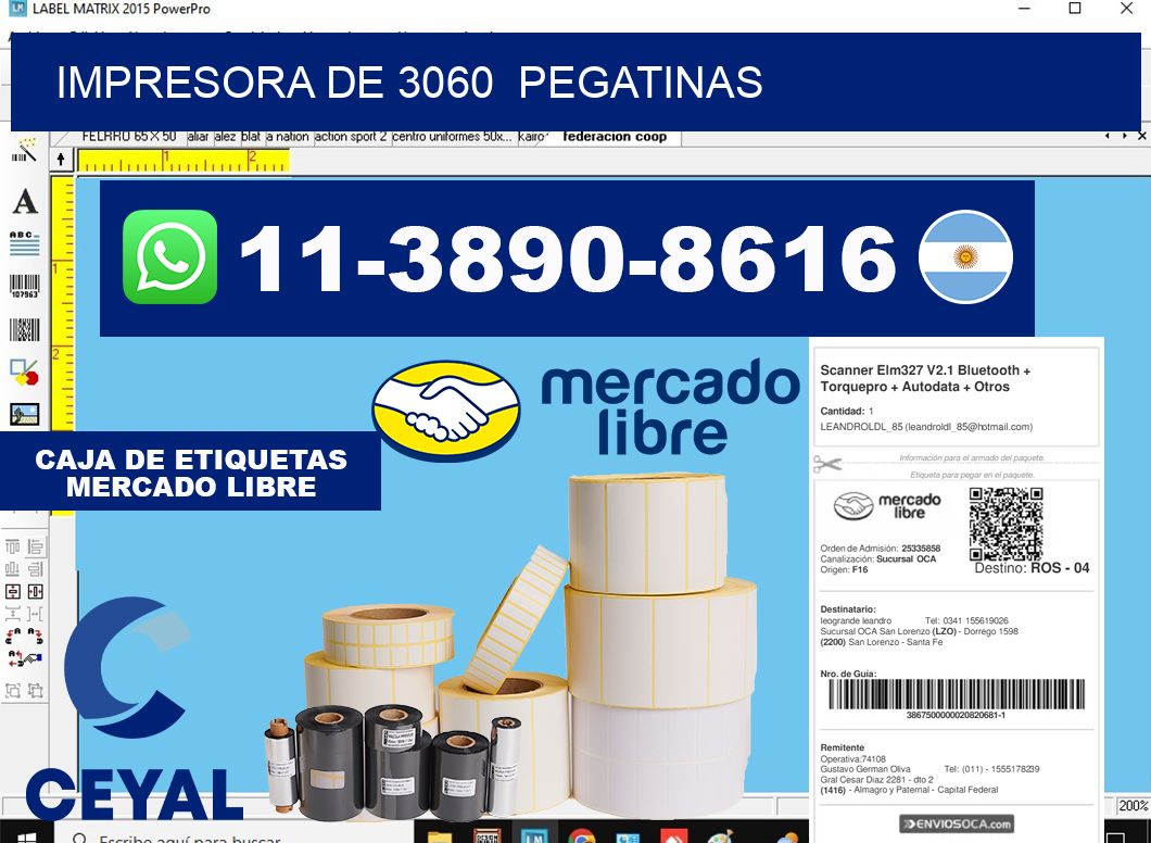 impresora de 3060 pegatinas