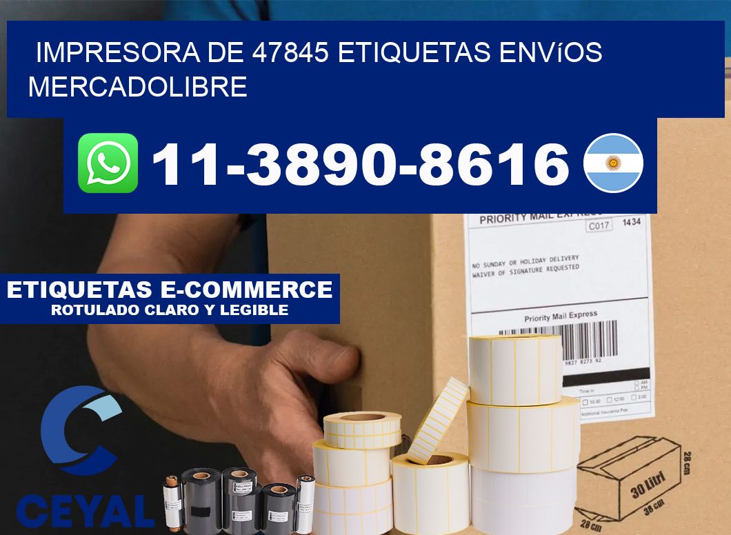 impresora de 47845 etiquetas envíos mercadolibre