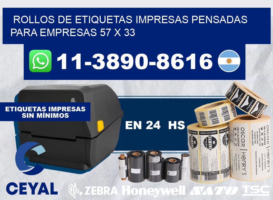 rollos de etiquetas impresas pensadas para empresas 57 x 33