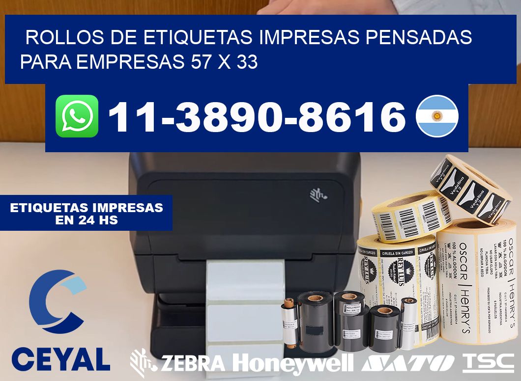 rollos de etiquetas impresas pensadas para empresas 57 x 33