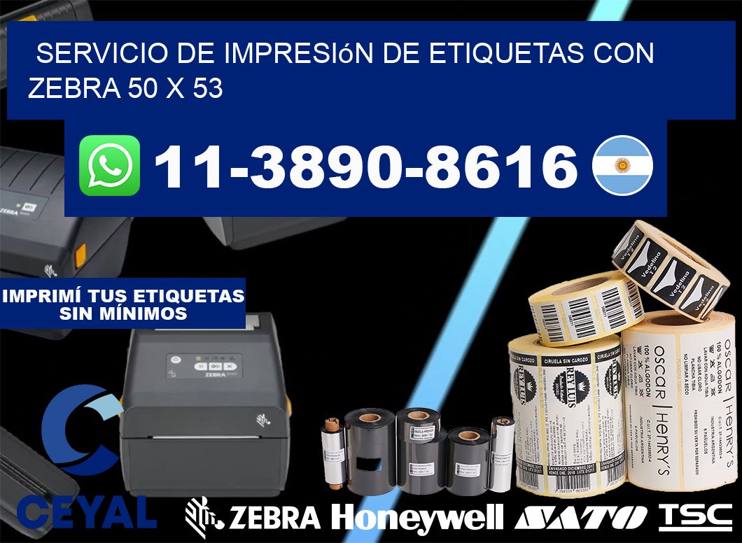 servicio de impresión de etiquetas con Zebra 50 x 53