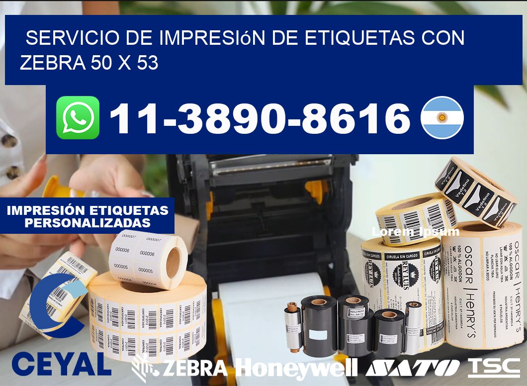 servicio de impresión de etiquetas con Zebra 50 x 53