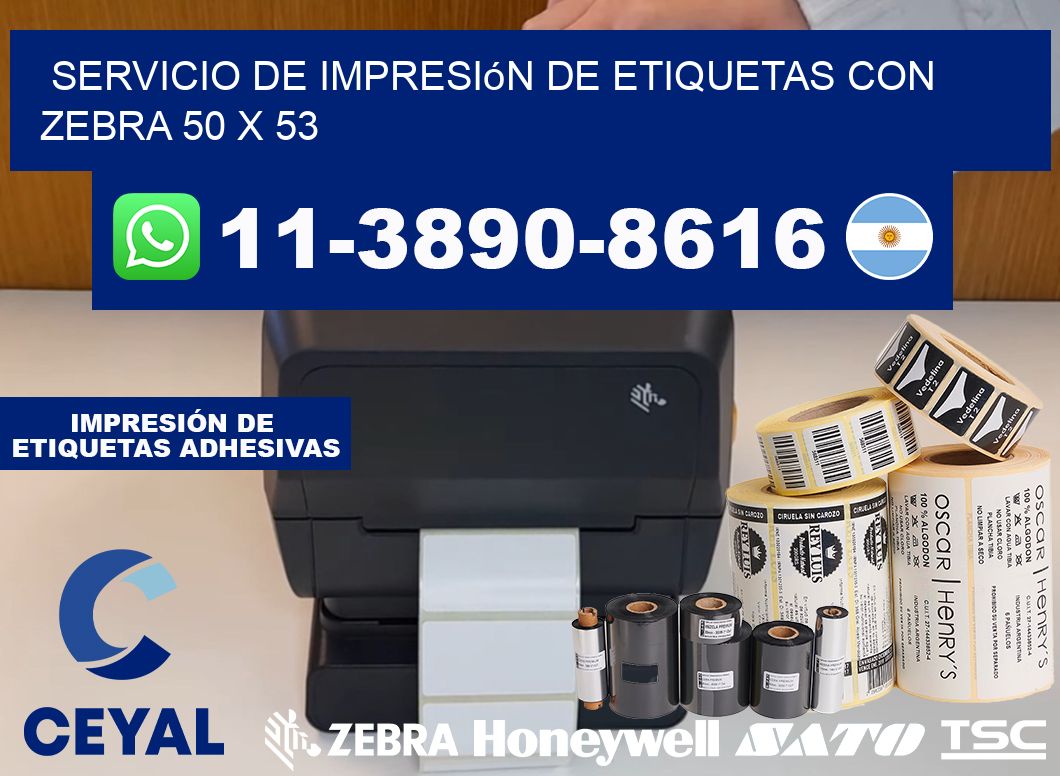 servicio de impresión de etiquetas con Zebra 50 x 53