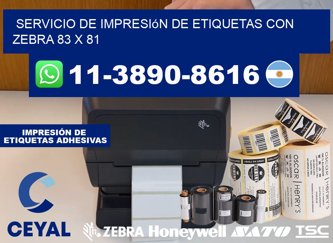 servicio de impresión de etiquetas con Zebra 83 x 81