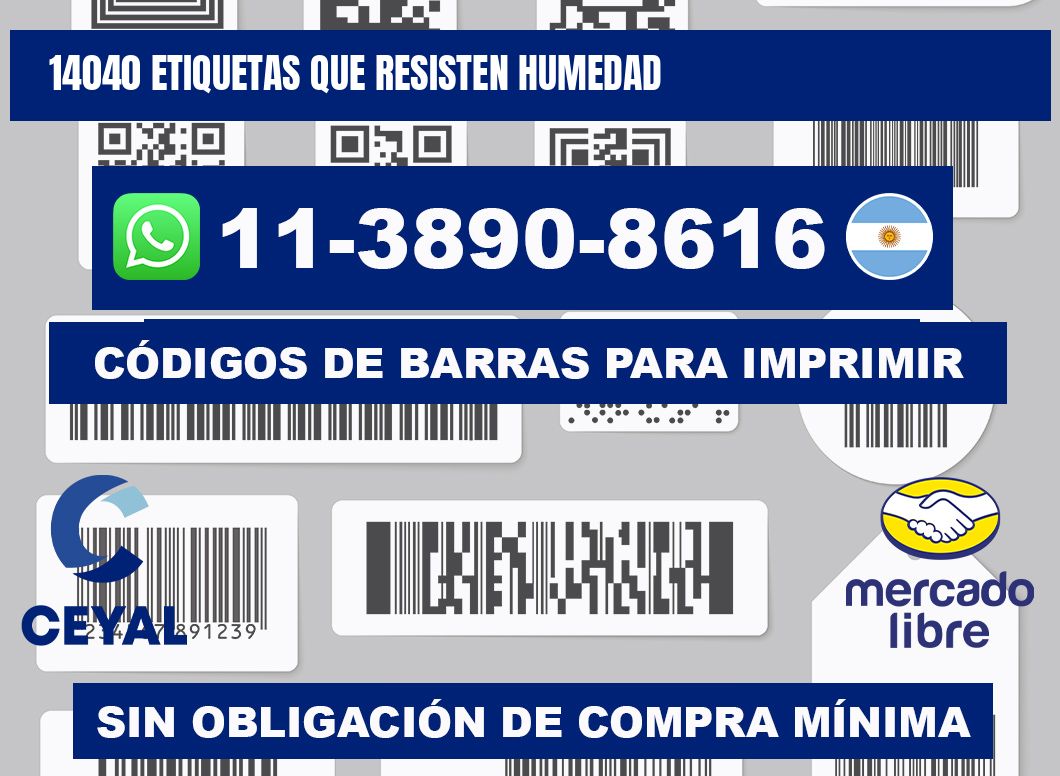 14040 etiquetas que resisten humedad