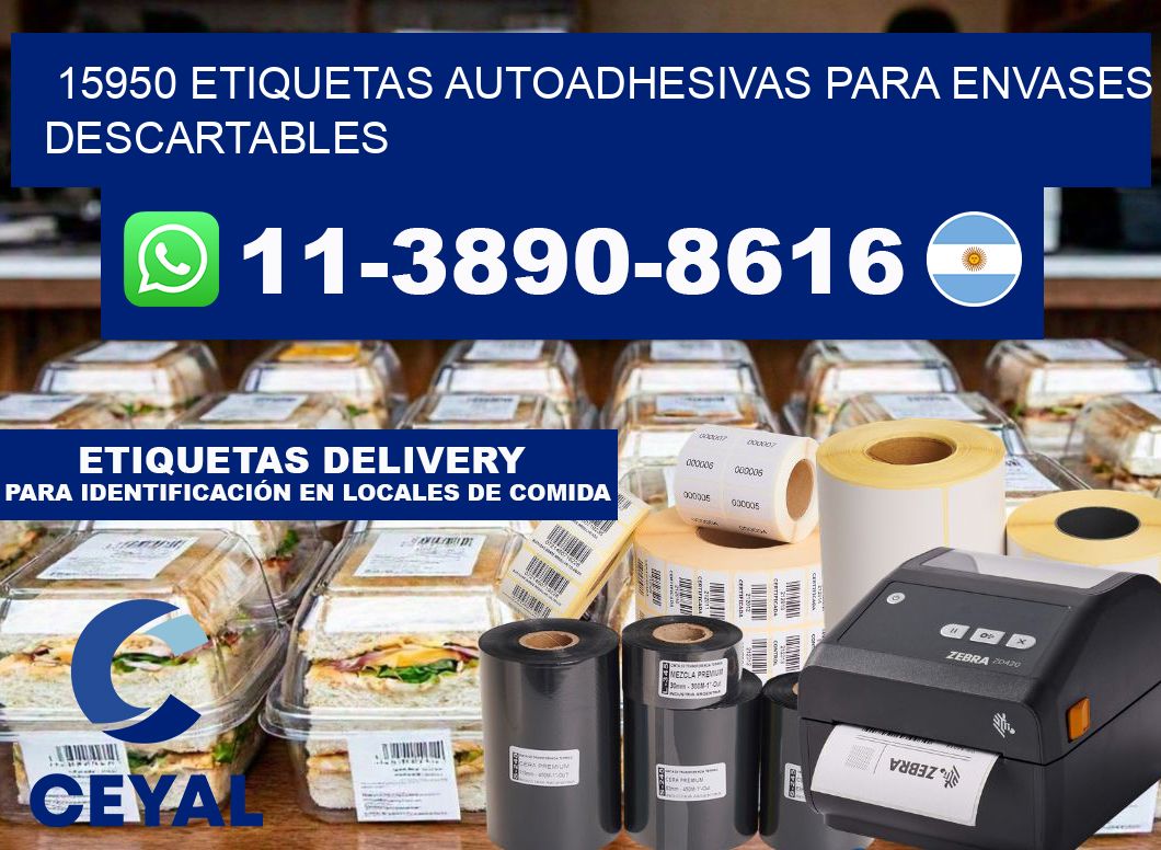 15950 etiquetas autoadhesivas para envases descartables