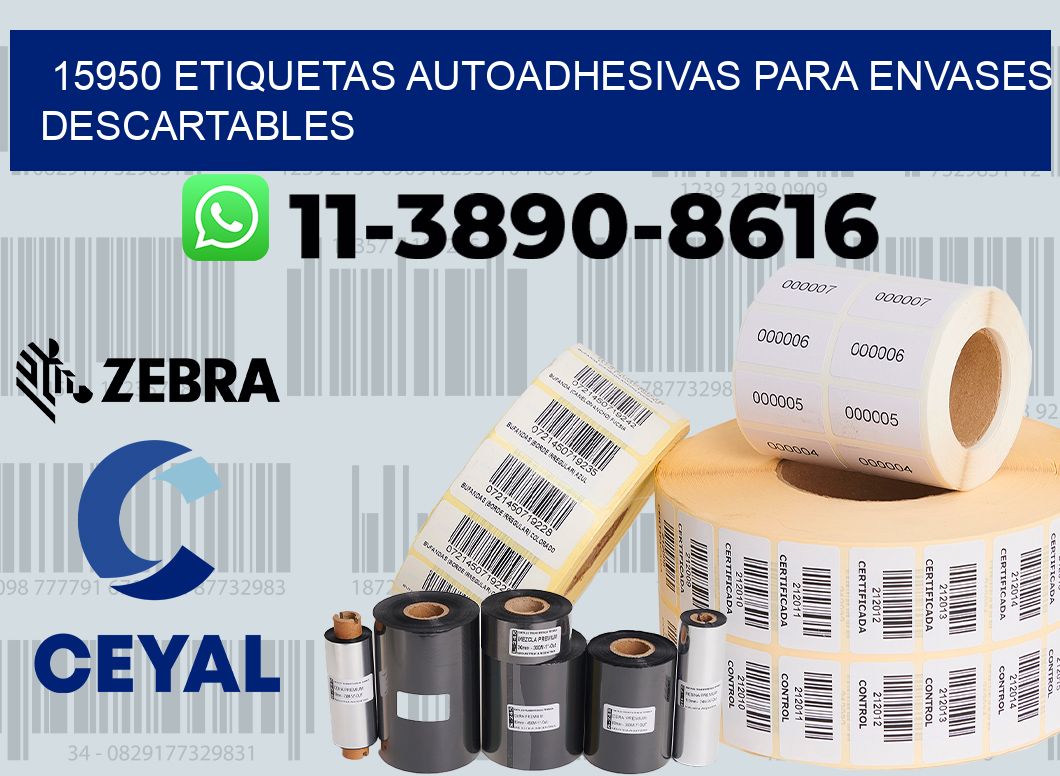 15950 etiquetas autoadhesivas para envases descartables