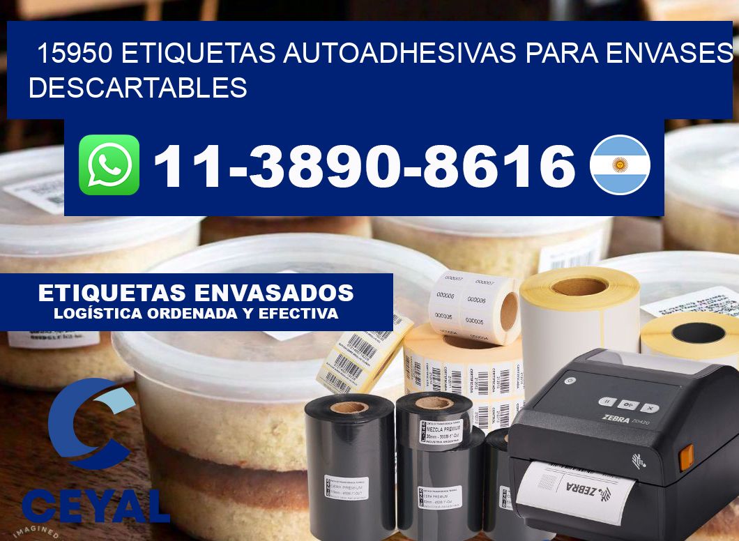 15950 etiquetas autoadhesivas para envases descartables