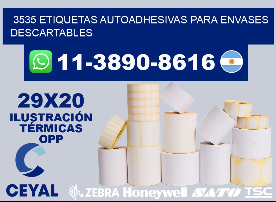 3535 etiquetas autoadhesivas para envases descartables