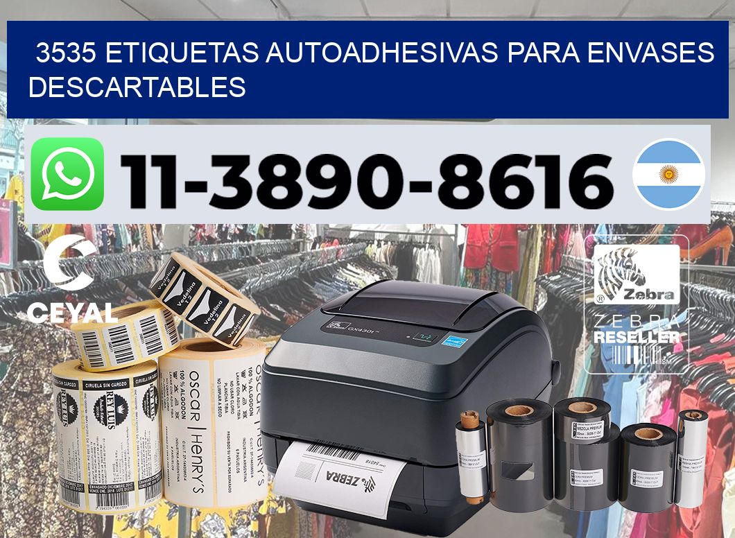 3535 etiquetas autoadhesivas para envases descartables