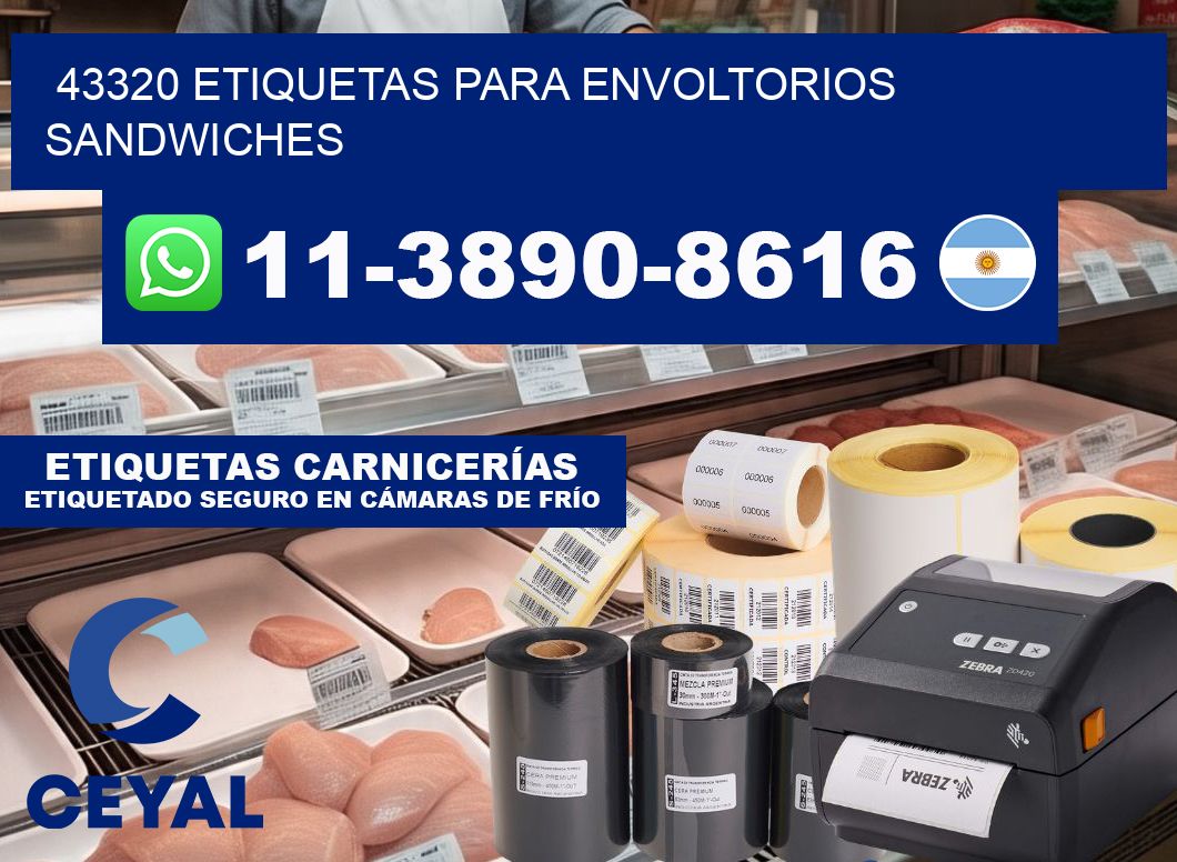 43320 etiquetas para envoltorios sandwiches