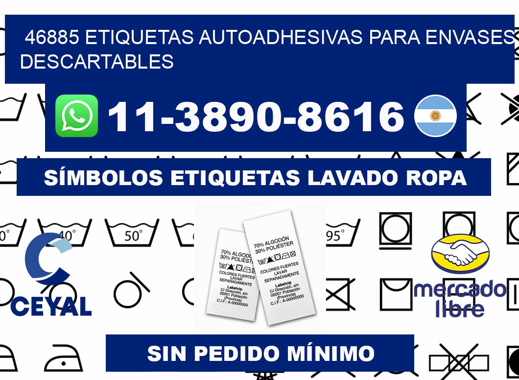 46885 etiquetas autoadhesivas para envases descartables