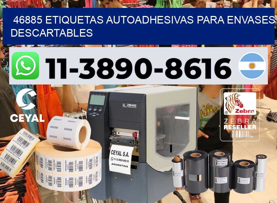46885 etiquetas autoadhesivas para envases descartables