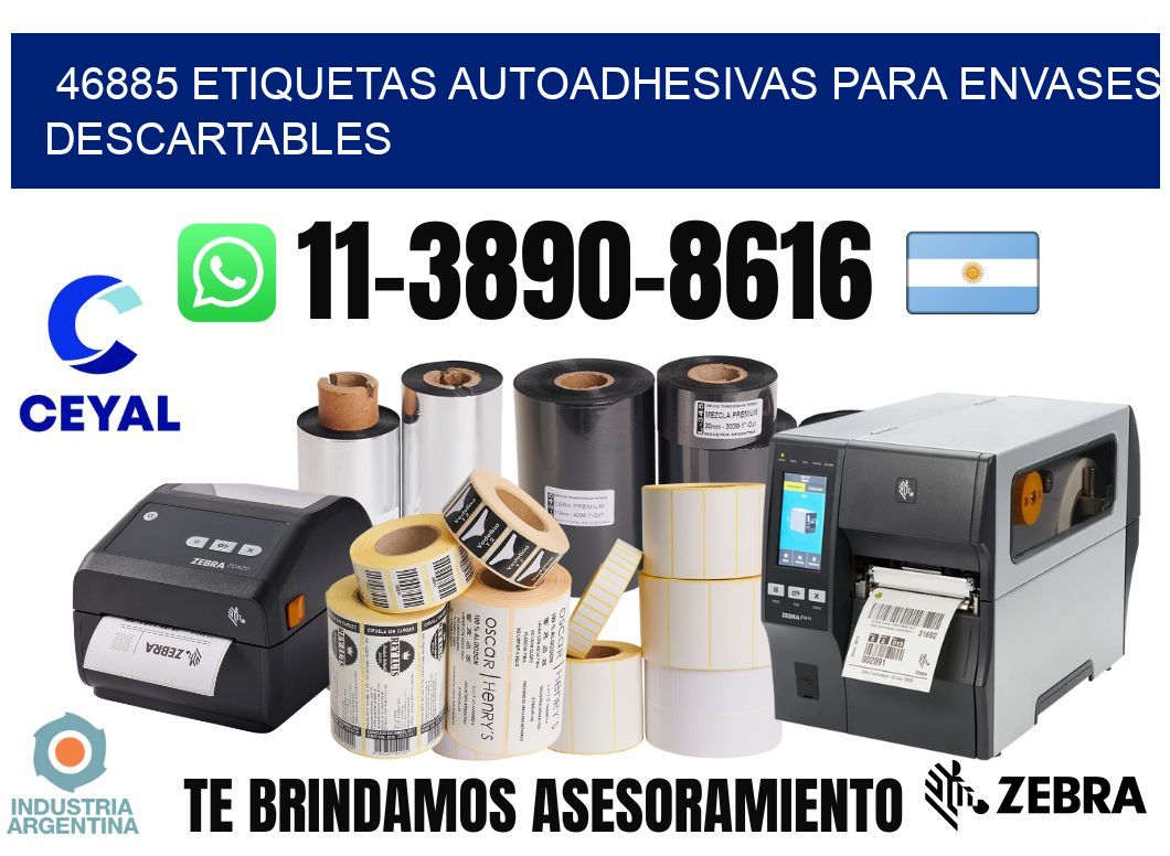46885 etiquetas autoadhesivas para envases descartables
