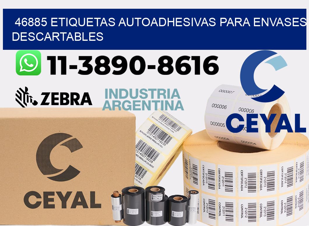 46885 etiquetas autoadhesivas para envases descartables