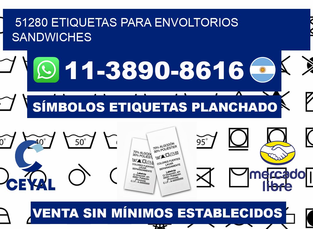 51280 etiquetas para envoltorios sandwiches
