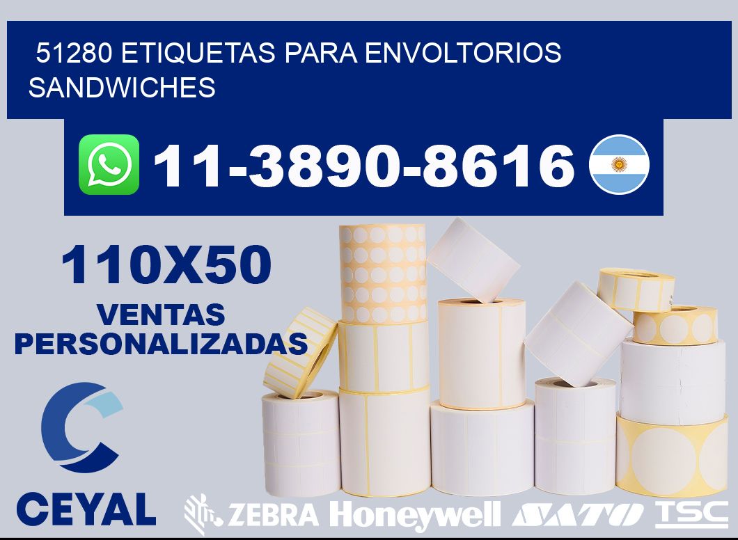 51280 etiquetas para envoltorios sandwiches