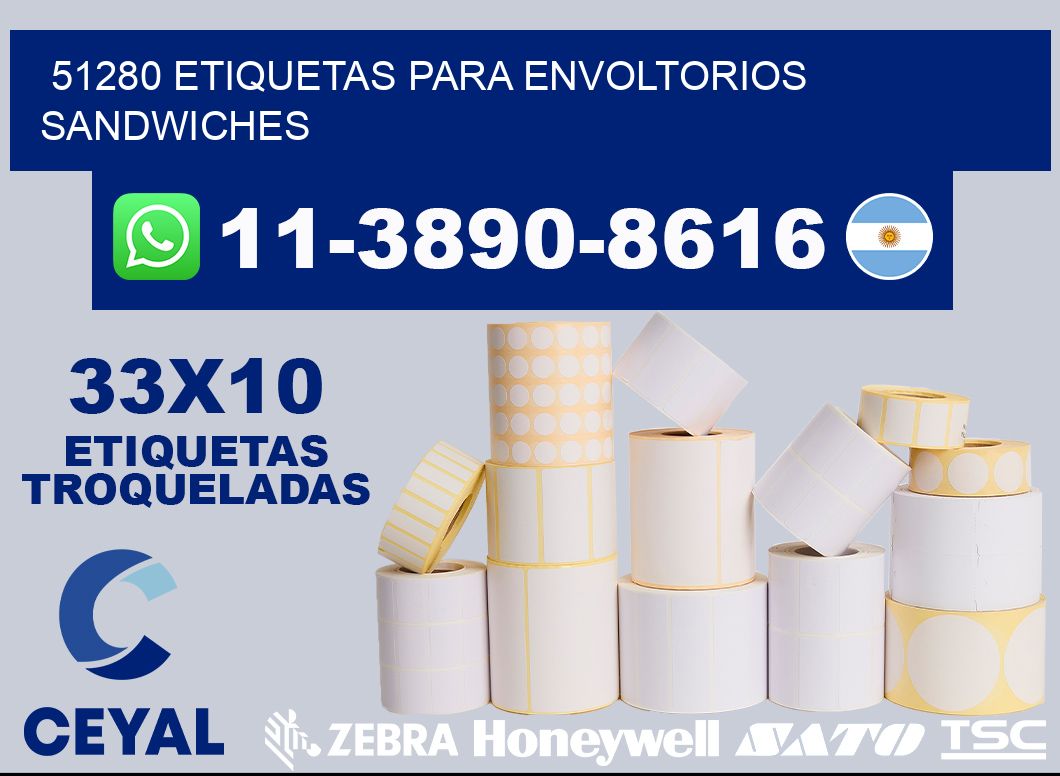 51280 etiquetas para envoltorios sandwiches