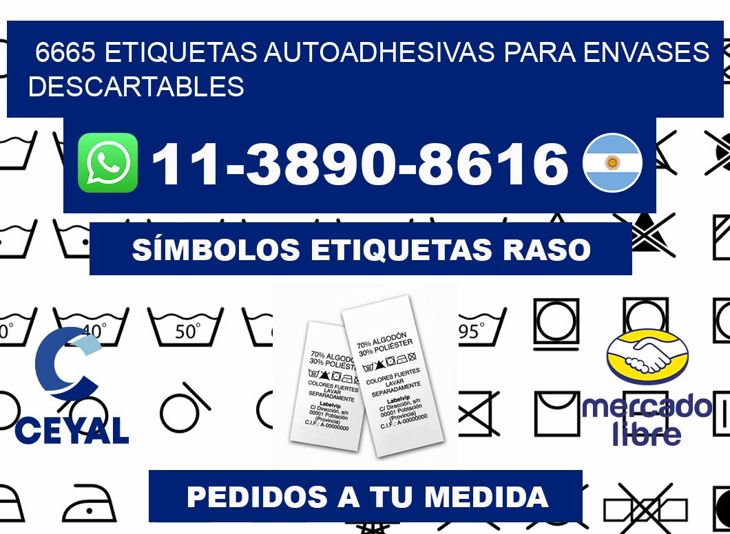 6665 etiquetas autoadhesivas para envases descartables