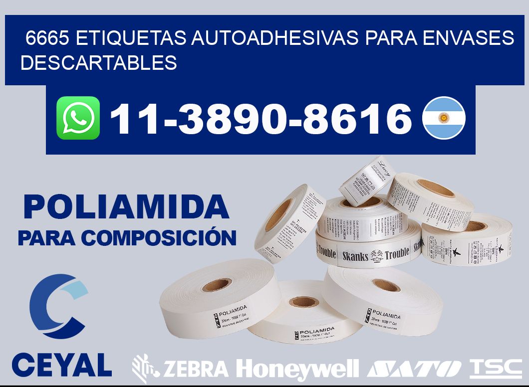6665 etiquetas autoadhesivas para envases descartables