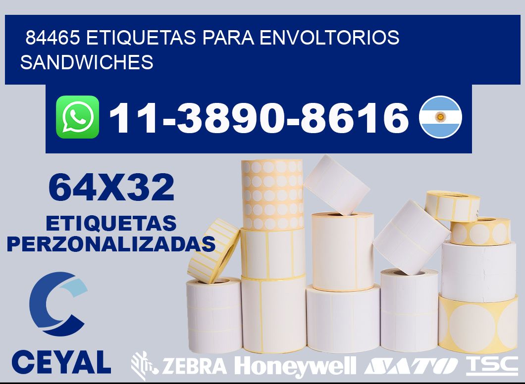 84465 etiquetas para envoltorios sandwiches